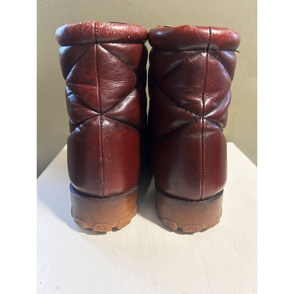 Vtg Allan Temple Burgundy Brown Italian Leather Hiking 8\